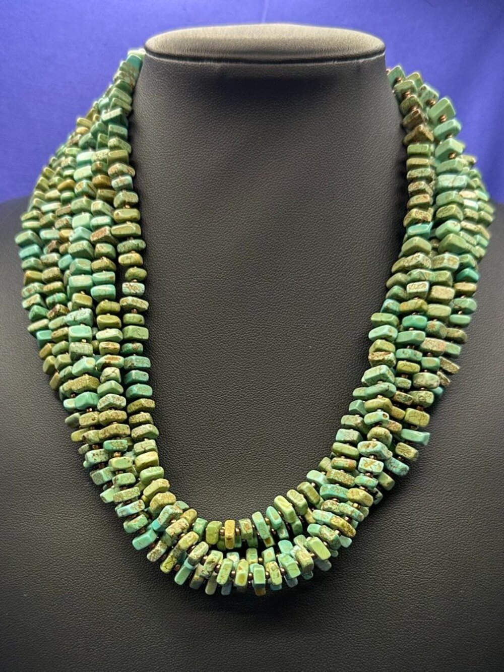 Retired Silpada Howlite Turquoise & Bronze Seed Bead Necklace